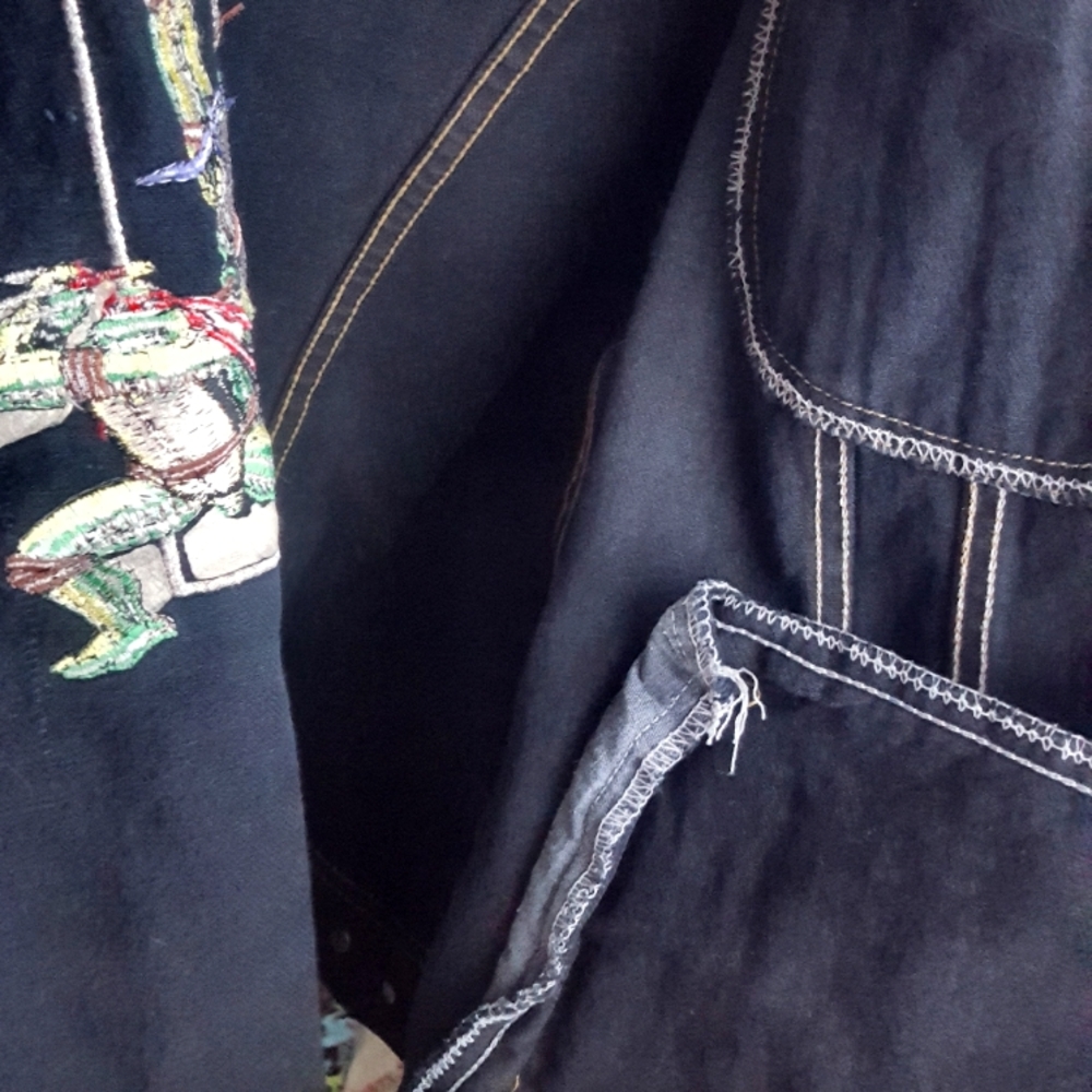 🌙RARE! VTG TMNT Film Crew Denim Embroidered Jacket - Picture 12 of 14